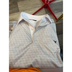 Callaway Opti-Dri Golf Polo Shirt Men's Large Geo Print Short Sleeve